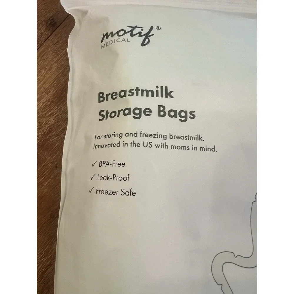 Motif Medical Milk Storage Bags 8 oz Milk Freezer w/Easy Pour Write-On 100 Count